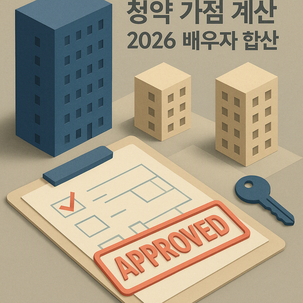 [경제] 청약 가점 계산 2026 — 배우자 통장기간 50% 합산, 최대 3점까지 반영되는 조건 총정리
