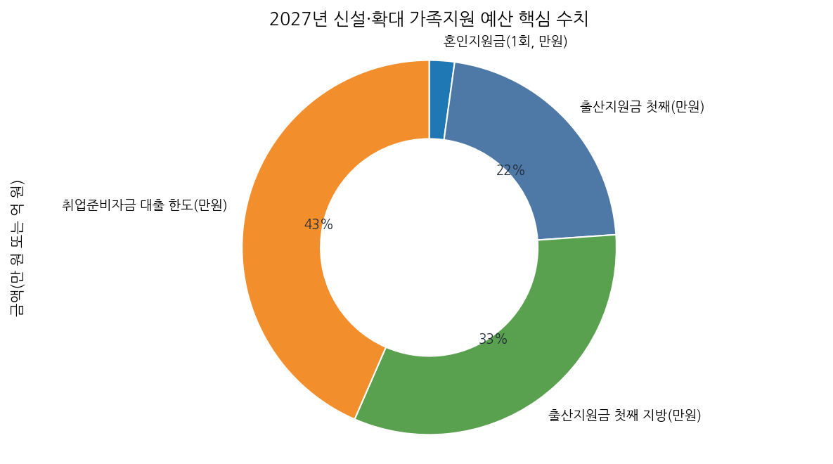 2027년 신설·확대 가족지원 예산 핵심 수치